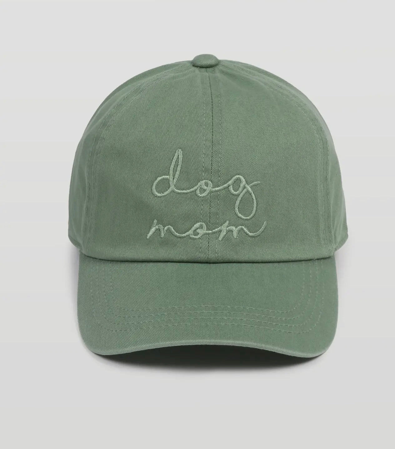 dog mom cursive hat - green